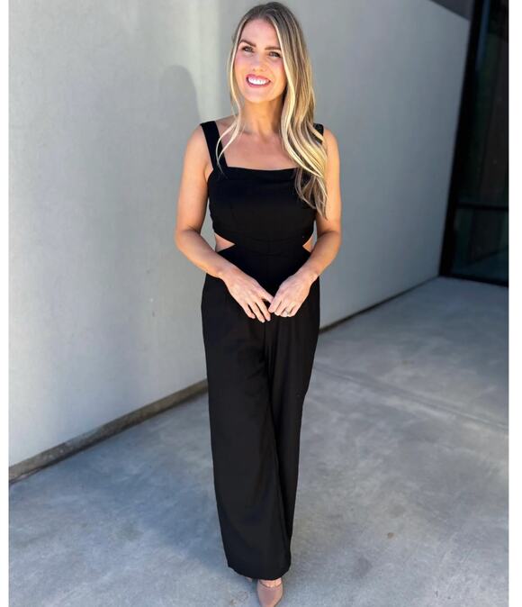 Dee Elly Pants - Hamilton Side Cut Out Wide Leg Jumpsuit Large